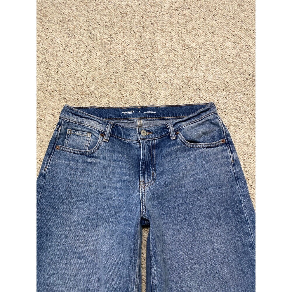 Old Navy Low Rise Baggy Wide Leg Drapey Denim Size 4 Tall Jeans - Picture 3 of 8